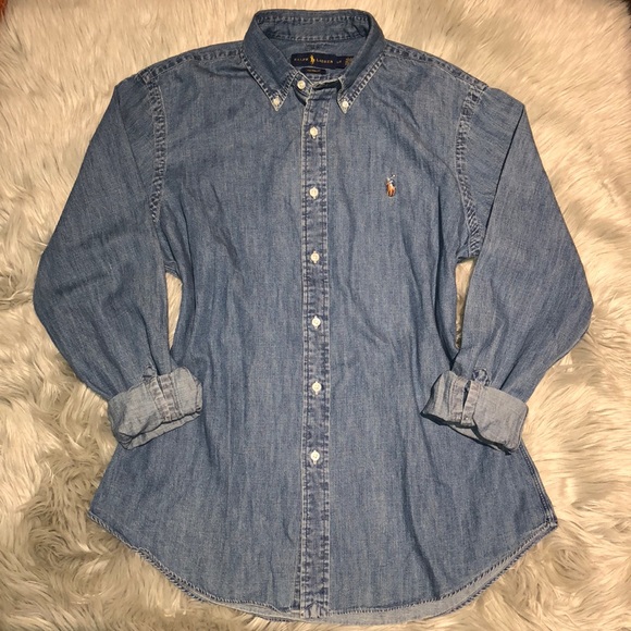 ralph lauren custom fit denim shirt